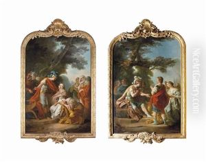 La Sagesse De Scipion A L'egard Des Femmes Hergetes; Et La Continence De Scipion (pair) by Louis Jean Francois Lagrenee