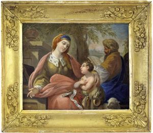Die Hl. Elisabeth Mit Dem Johannesknaben (ecce Agnus Dei) Und Dem Lesenden Hl. Zacharias In Landschaft