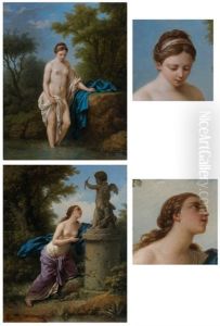 Jeune Femme Au Bain (+ L'offrande A L'amour; Pair) by Louis Jean Francois Lagrenee