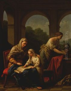 Sainte Anne Enseigne A Lire A La Sainte Vierge by Louis Jean Francois Lagrenee