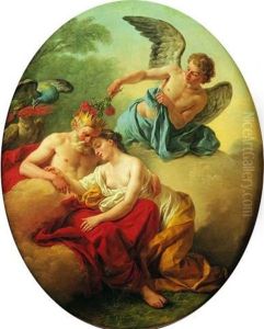 Jupiter Et Junon Sur Le Mont Ida, Endormis Par Morphee by Louis Jean Francois Lagrenee