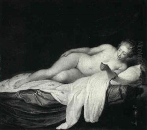 Danael Reclining And Holding A Coin In Her Out Stretched    Hand