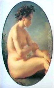 Nymphe Assise, La Tete Couronnee De Feuillages