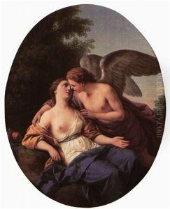 Cupid And Psyche by Louis Jean Francois Lagrenee