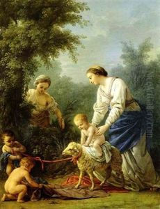 The Virgin Mary With The Christ Child by Louis Jean Francois Lagrenee