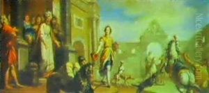 The Departure Of The Prodical Son & The Return Of The Prodical Son by Louis (Laguerre le vieux) Laguerre