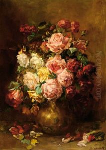 Roses In A Vase by Baruch Lopes de Leao Laguna