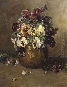Violets In A Copper Pot