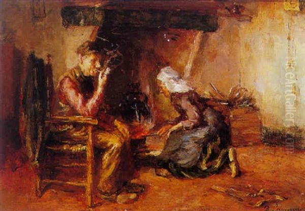 Peasants By The Fire - view 1