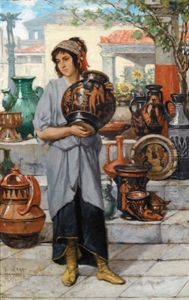 Eine Griechische Vasenverkauferin Eine Griechische Vasenverkauferin