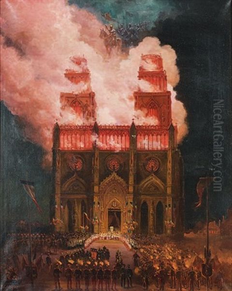Celebration Pyrotechnique En L'honneur De Jeanne D'arc A La Cathedrale D'orleans - view 1