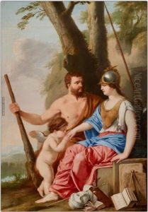 La Crucifixion Avec La Vierge Marie, Saint Jean Et Marie Madeleine by Laurent de (LaHyre) LaHire