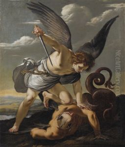 Saint Michel Terrassant Le Dragon by Laurent de (LaHyre) LaHire