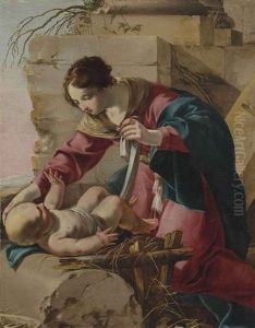 Virgin And Child by Laurent de (LaHyre) LaHire