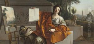 Allegory Of Geometry by Laurent de (LaHyre) LaHire