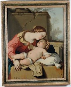 Madonna Con Bambino by Laurent de (LaHyre) LaHire