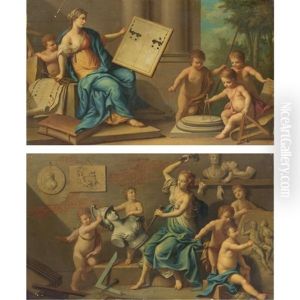 Allegoria Dell'architettura (+ Allegoria Della Scultura; Pair)