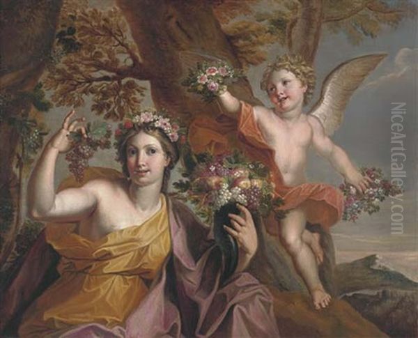 Abundance With A Putto In A Landscape - view 1
