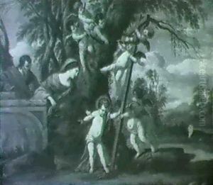 The Holy Family With The Infant Christ Trampling On A       Serpent