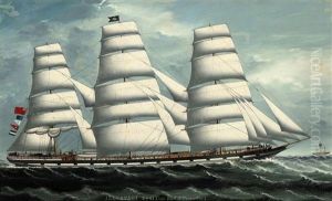 The Merchantman "alexandra" Outward-bound For Calcutta Under Full Sail And Passing The South Sand Lightship Off The Mouth Of The Thames by Lai Fong