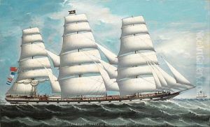 The Merchantman Alexandra Outward Bound For Calcutta Under Full Sail And Passing The South Sand Lightship Off The Mouth Of The Thames by Lai Fong