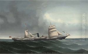 The Indo-china Steamship Lightning Under Sail And Steam The Indo-china Steamship Lightning Under Sail And Steam