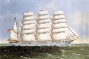 The Four-masted Barque "achnashie" Under Full Sail by Lai Fong