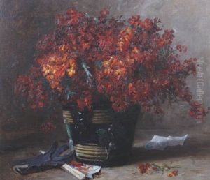 Study Of Flowers With Gloves And A Fan by William James Laidlay