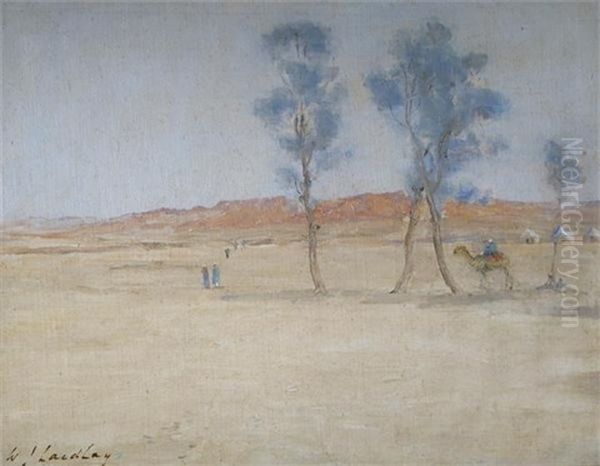 Desert Scene With Arabs And Camels By An Encampment - view 1