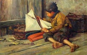 Boy With A Toy Sailboat by Victor Laine