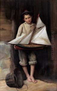 Portrait De Garcon Au Bateau by Victor Laine