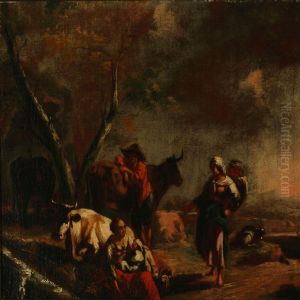 Resting Shepherds Near Their Animals by Abraham Jansz Begeyn