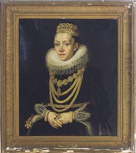 Portrait Of A Noblewoman Wearing Ornate Jewelry