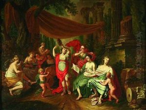 Musizierende Musen Vor Antiken Ruinen by Abraham de Lairesse