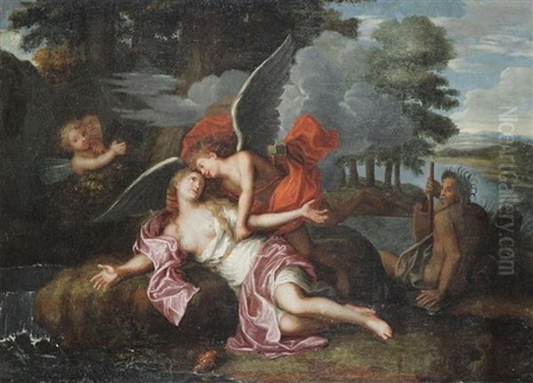 Venus Et Cupidon Avec Amour Et Allegorie D'un Fleuve - view 1