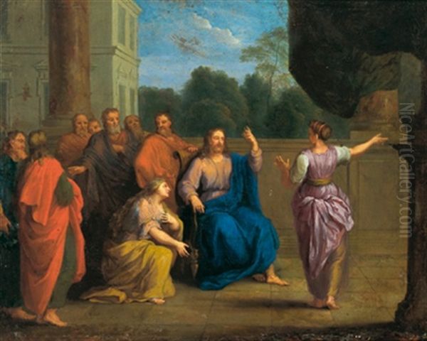 Christus Mit Maria Und Martha Und Aposteln(?) - view 1