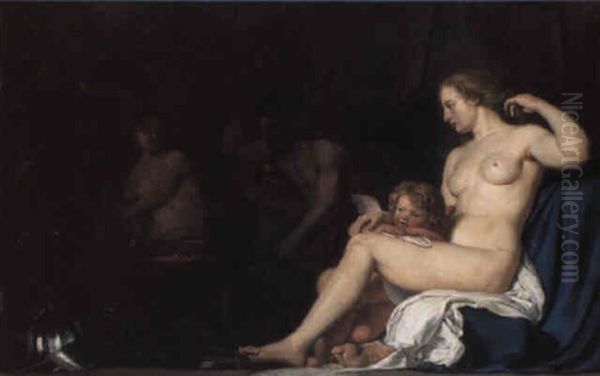 Venus And Cupid At The Forge Of Vulcan - view 1