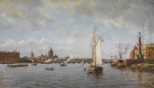 View Of The Neva Near Vasilyevsky Island by Aleksandr Karlovich Beggrov