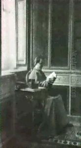 A Quiet Chortle/genre Scene With A Cardinal