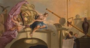 An Allegory Of Astronomy; An Allegory Of Sculpture (pair) by Jacques de Lajoue