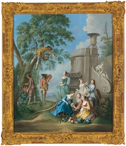 Elegante Gesellschaft Bei Der Obsternte, Allegorie Des Sommers - view 1