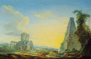 Bergers Parmi Des Ruines by Jacques de Lajoue