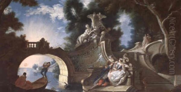 Scene Galante Dans Un Parc Architectural - view 1