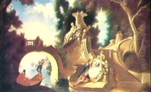 Scene Galante Dans Un Parc Architecture by Jacques de Lajoue