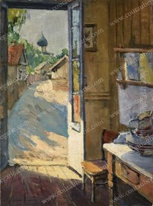 Vue D"interieur Ouvrant Sur Une Eglise Orthodoxe by Arnold Borisovich Lakhovsky