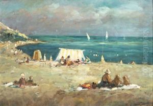 Scene De Plage by Arnold Borisovich Lakhovsky