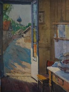 Vue De L'exterieur La Porte Ouverte by Arnold Borisovich Lakhovsky