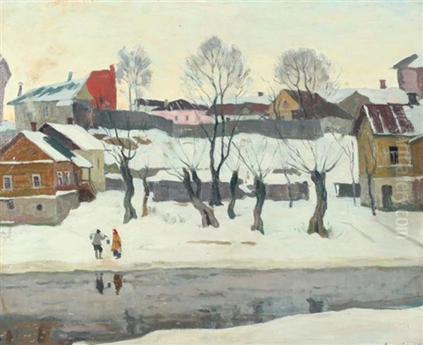 Village Scene In Snow - view 1