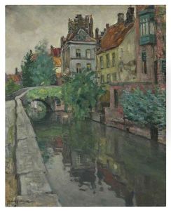 Houses On A Canal by Arnold Borisovich Lakhovsky