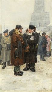 Jewish Peddlers At The Flea Market by Arnold Borisovich Lakhovsky